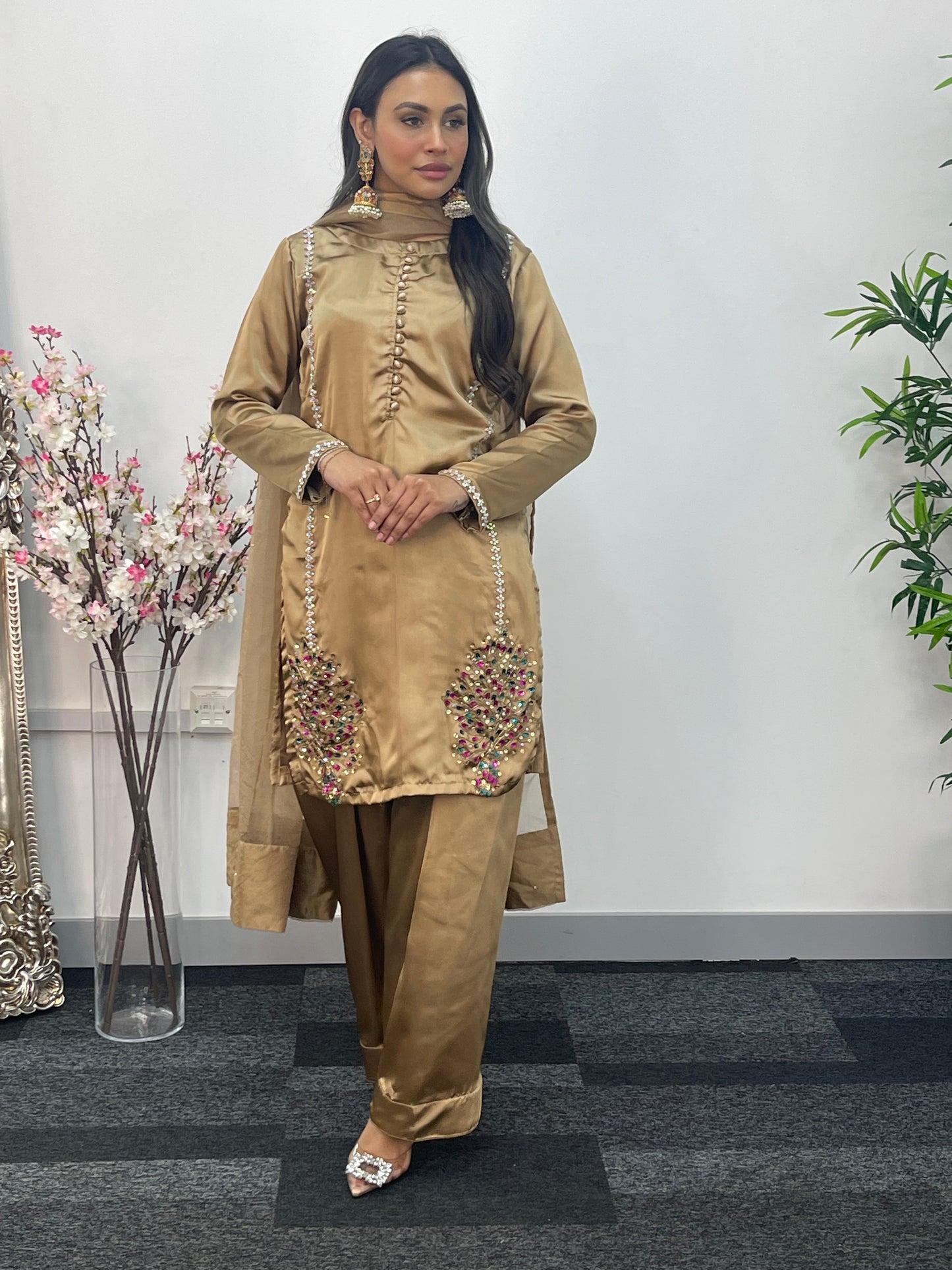 Morni - Farshi shalwar - Coffee - Black - Farshe -