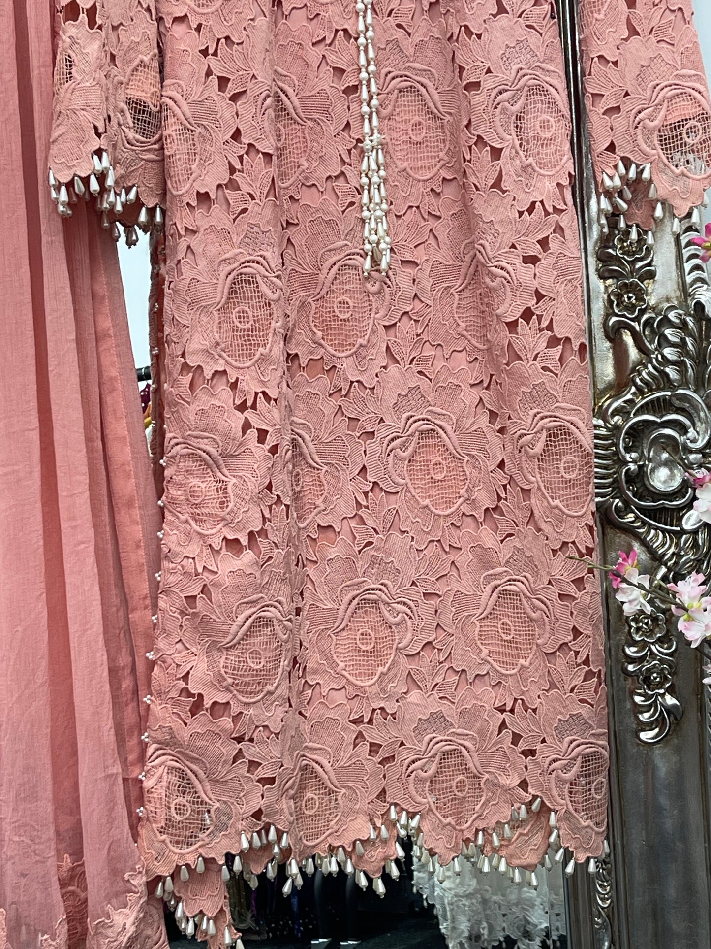 Lacy Crochet - diya - peach - dia
