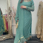 Chamkeeli -  Hand Work - Chiffon Party Wear - Egg Duck Blue