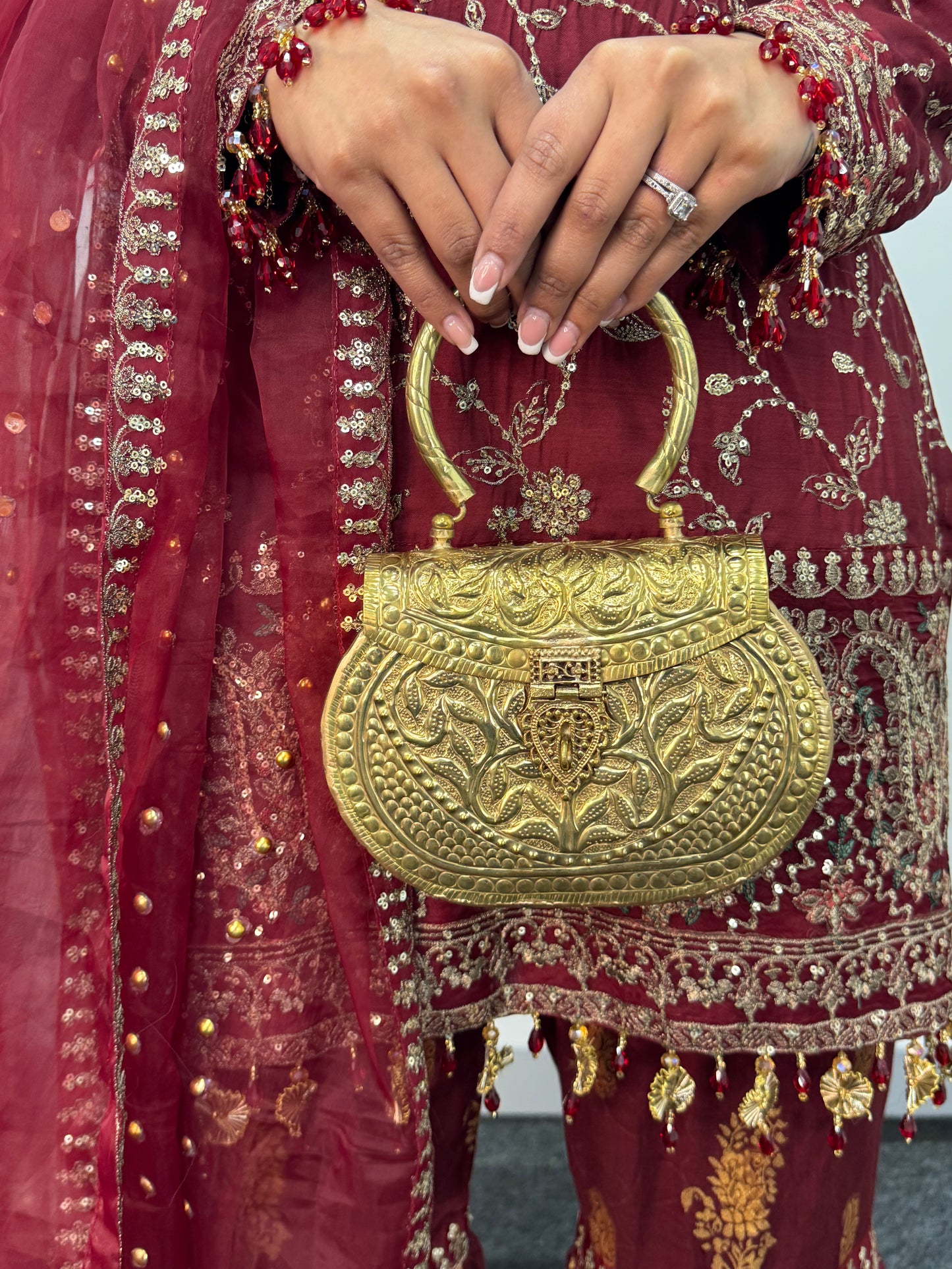 “Dulhan” Maria B Inspired - Maroon Garara - R