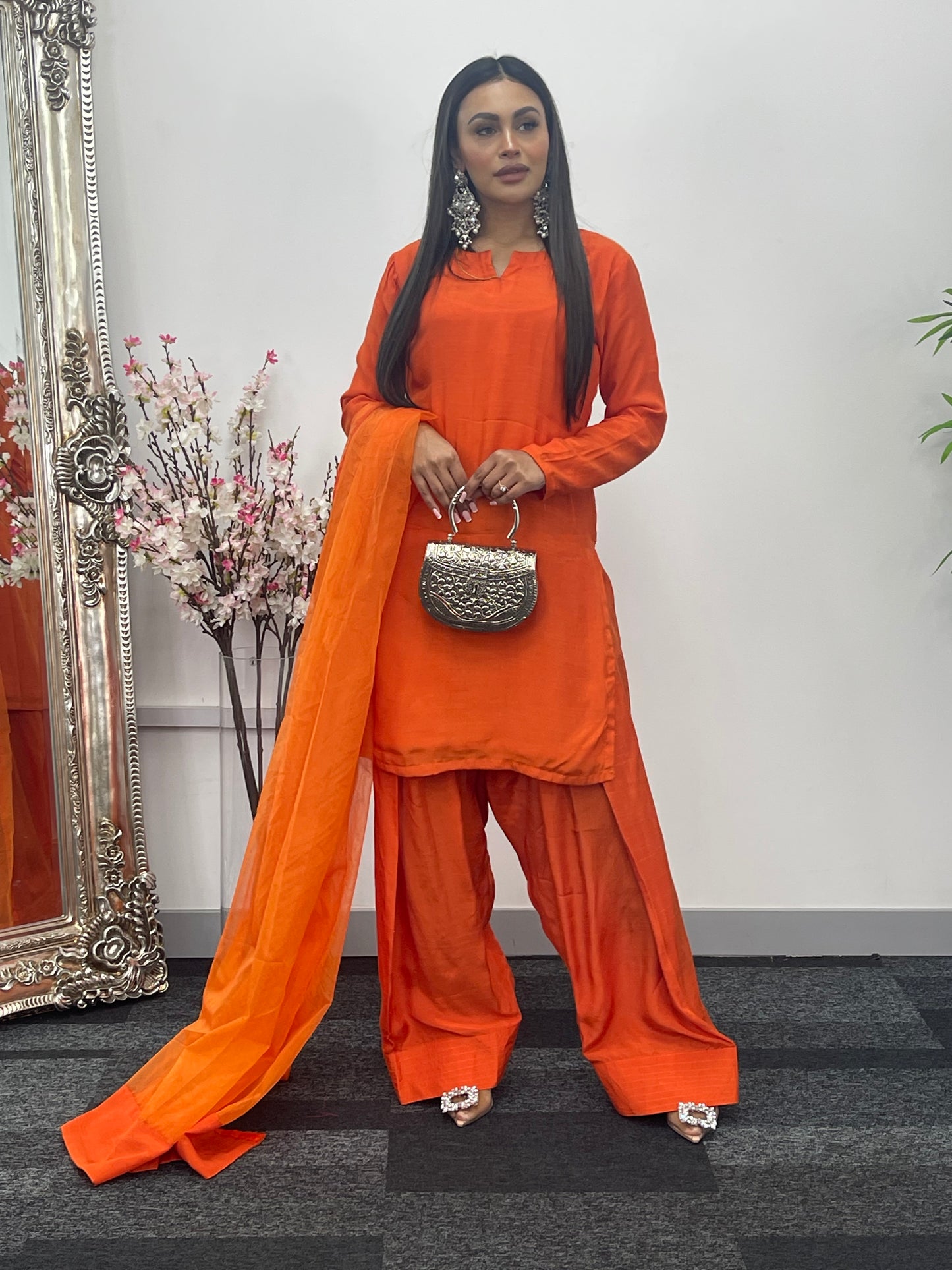Saba - Farshi Shalwar - Orange - P