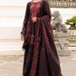 Maria B Winter Mprints - 4A - burgundy