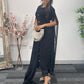 Black - Floor Length Sleeves - Chiffon Outfit - T