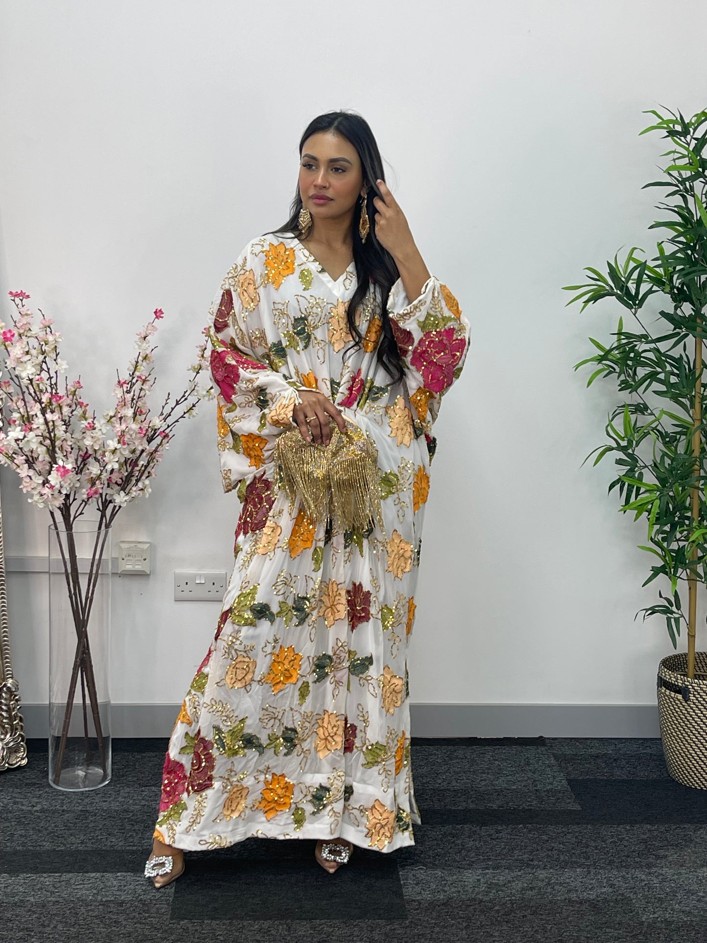 Chamkeela Gulab - White Kaftaan - Party Wear Kaftan - AC