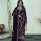 “Makhmal” Plum Velvet Cutdana - Party Wedding Outfit - AA