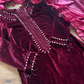 Wine - Sheesha X Velvet Maroon  Plachi Daman with silk dupatta winter