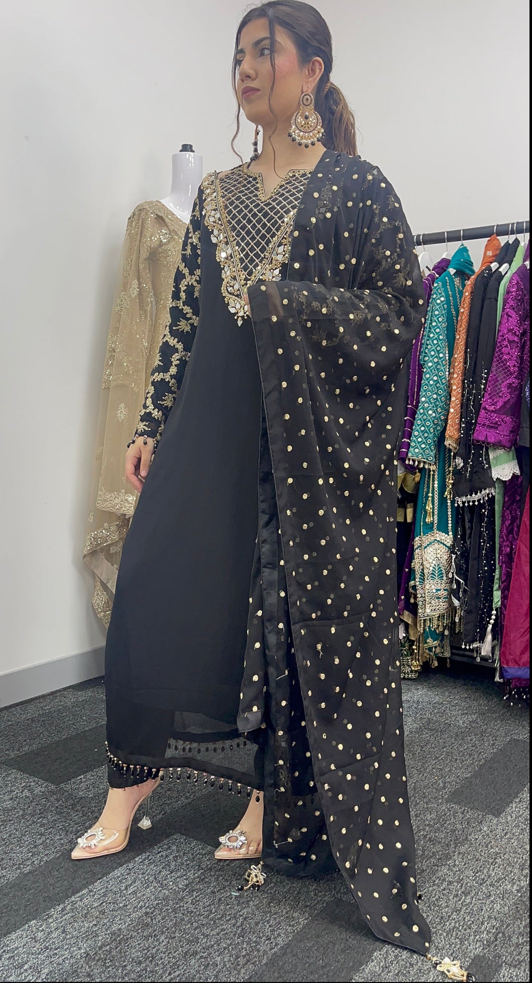 Afsana -  Hand Work - Party Wear - Black