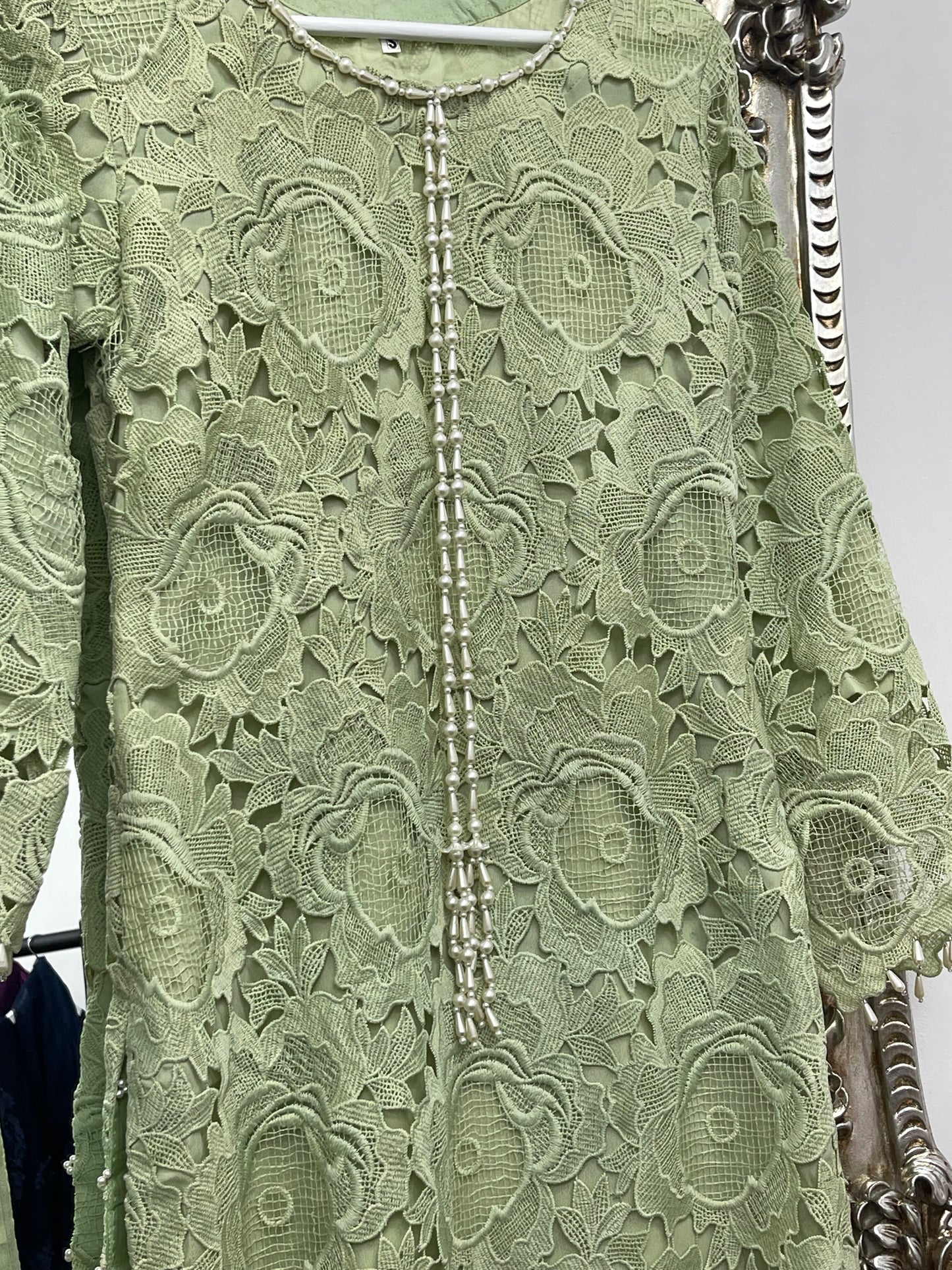 Lacy Crochet - diya - Green - dia