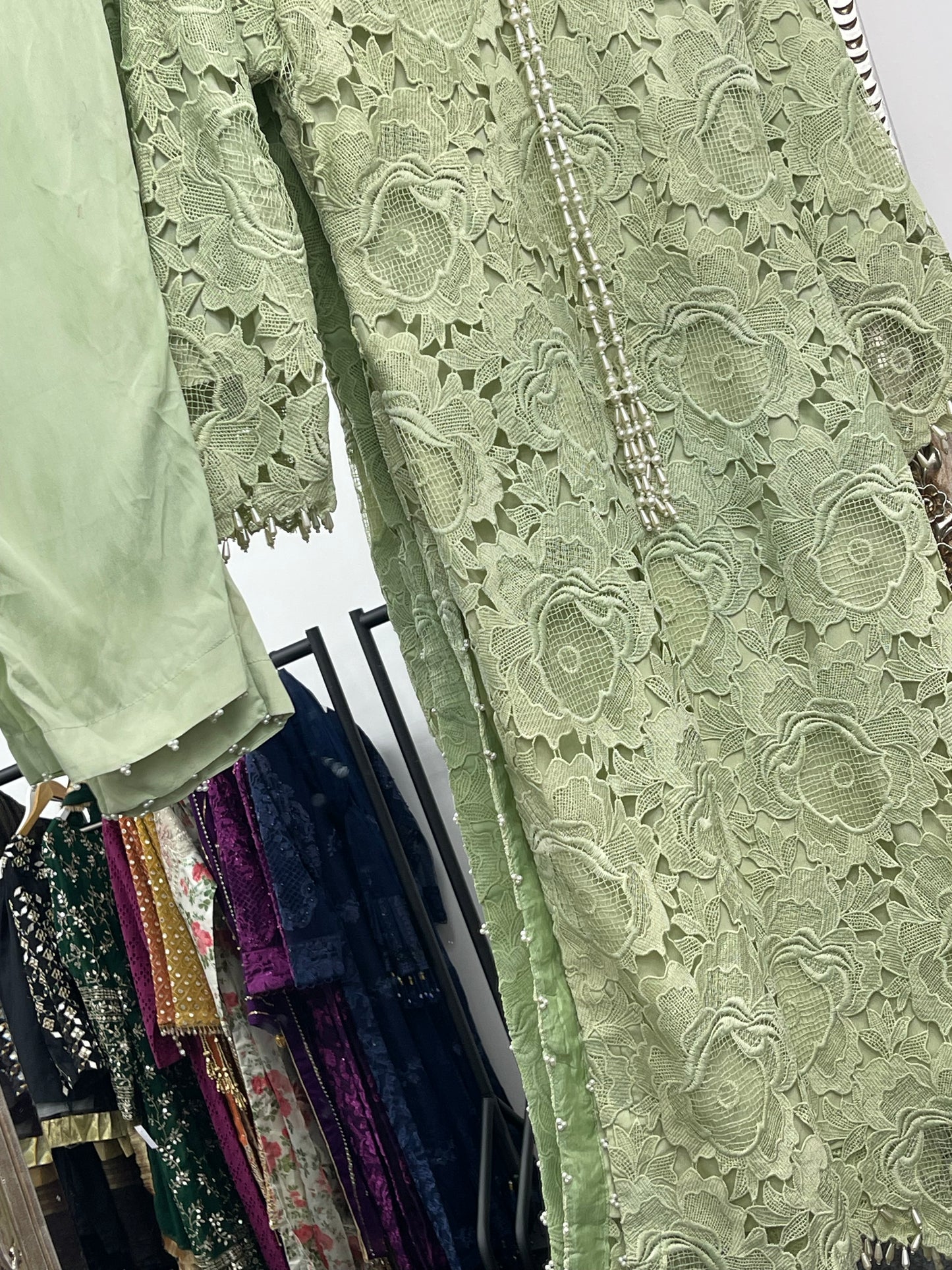 Lacy Crochet - diya - Green - dia