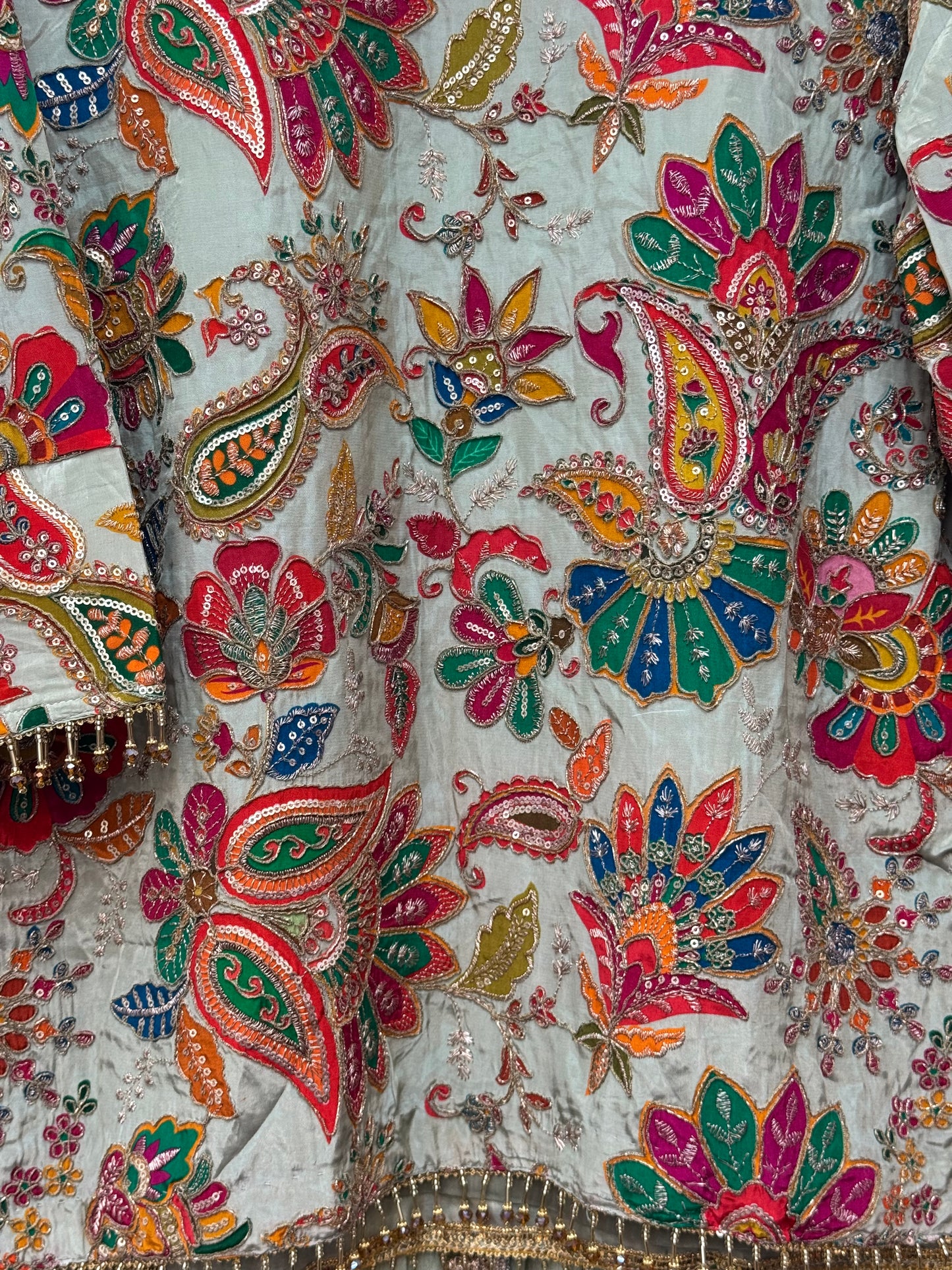 Phoolwari - Armani Silk - Pistachio Green