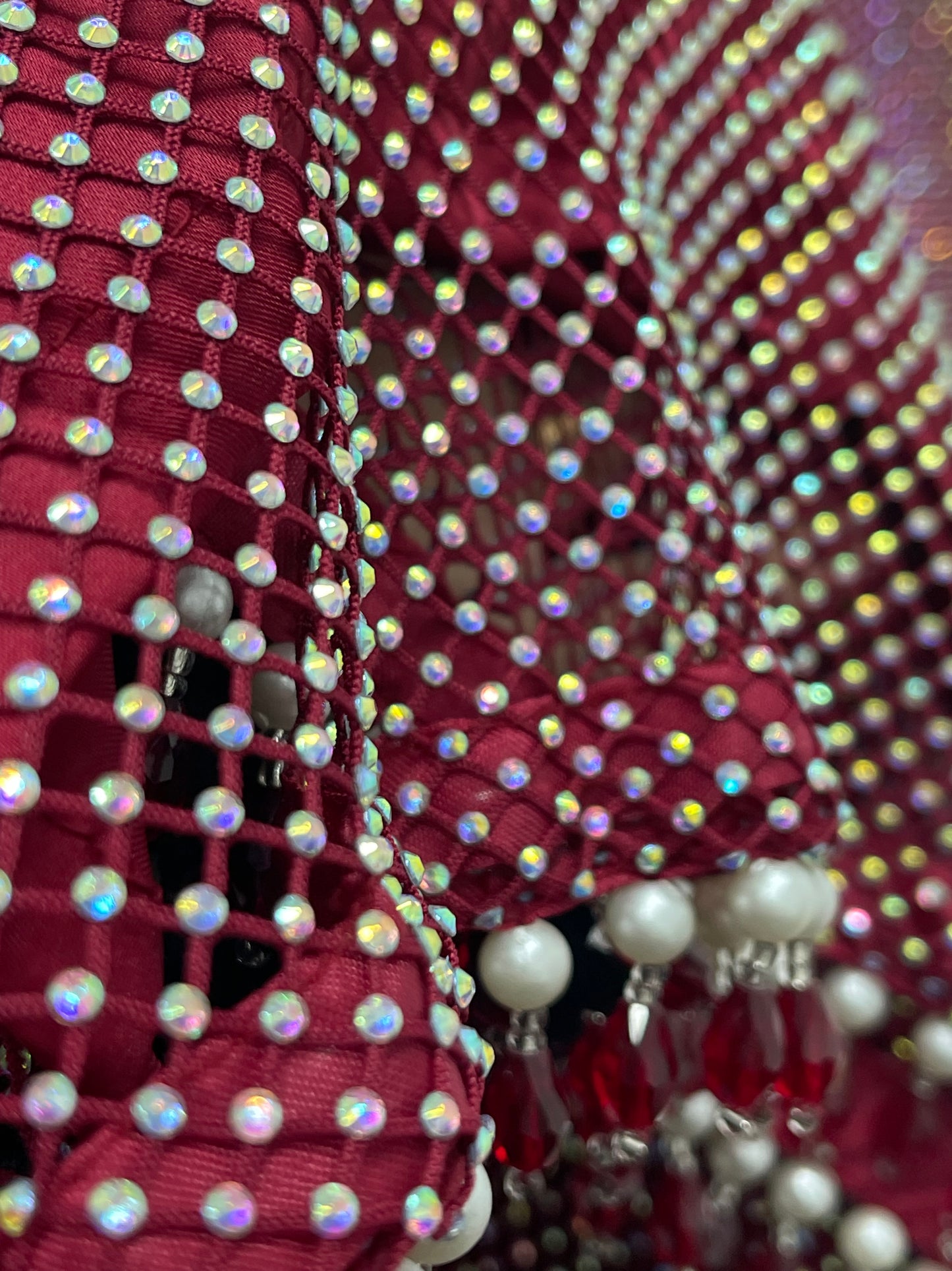 Fish Net  - Maroon - Red - F