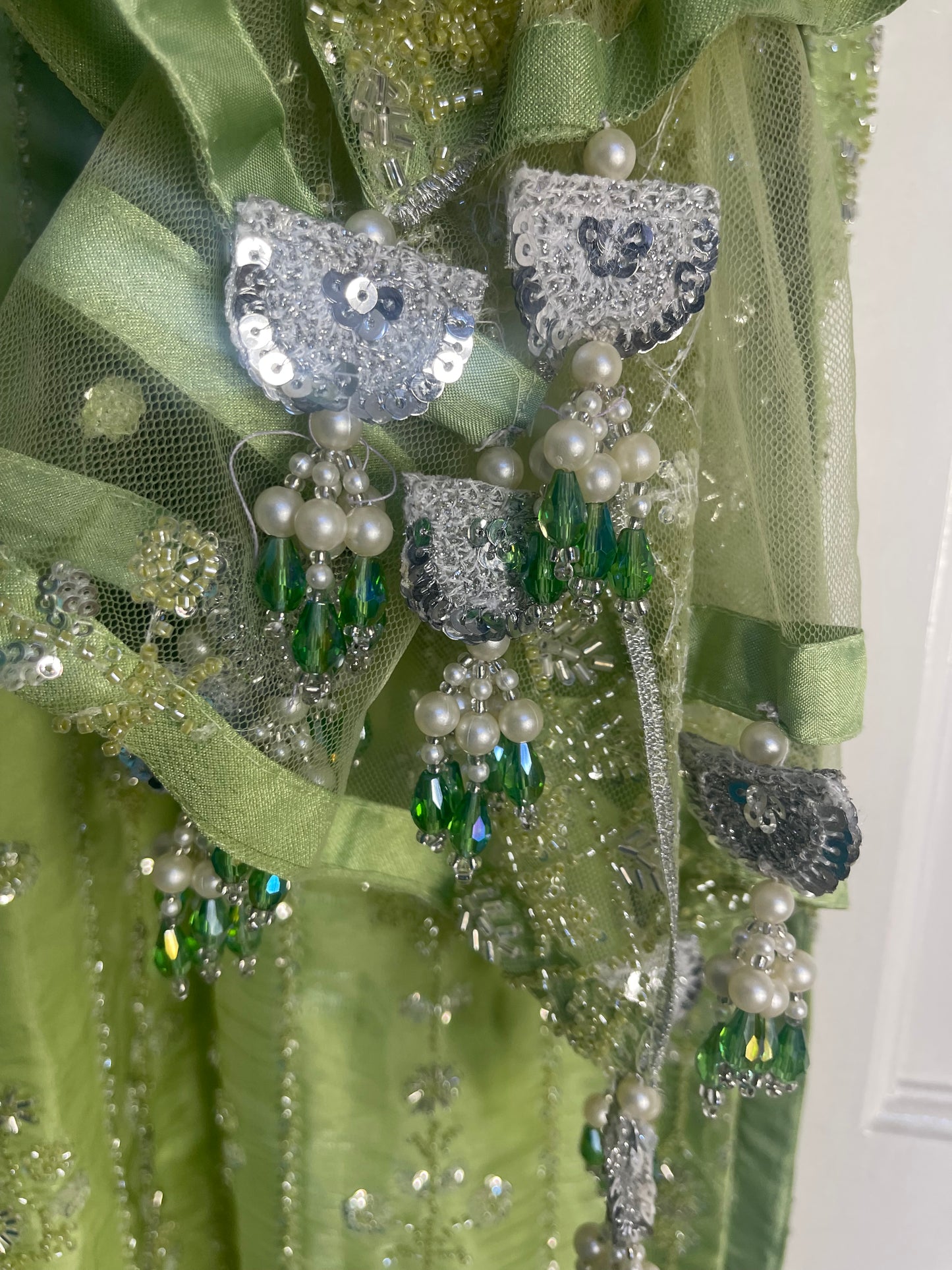 Ronaq- Korean Silk Cut Dana - Party Wear - Mint Green