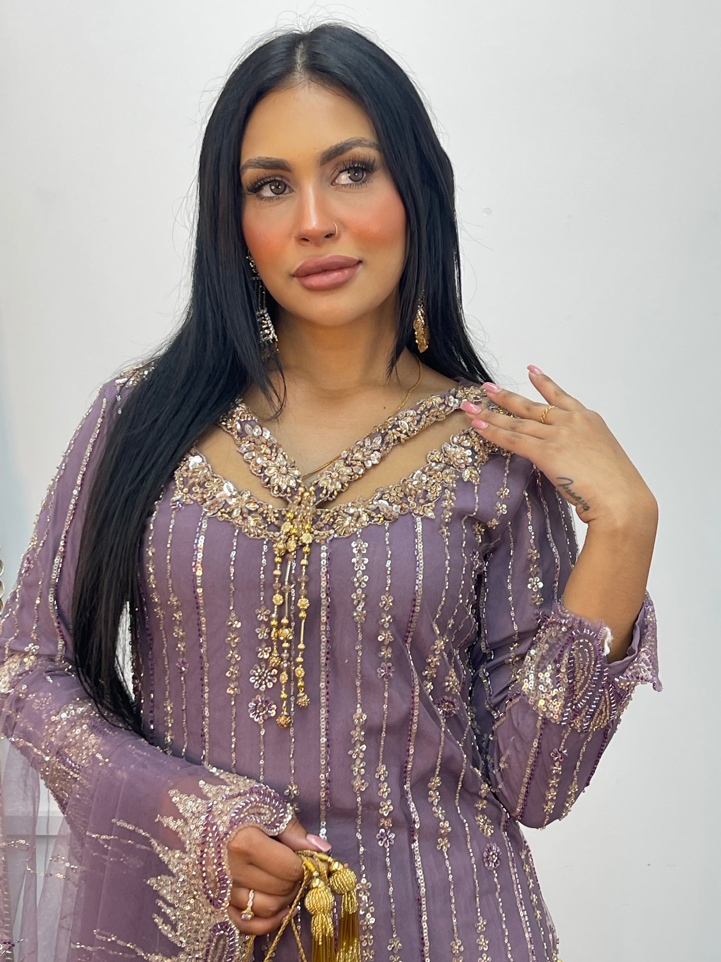 Payal - Cutdana Net - Lilac purple - G