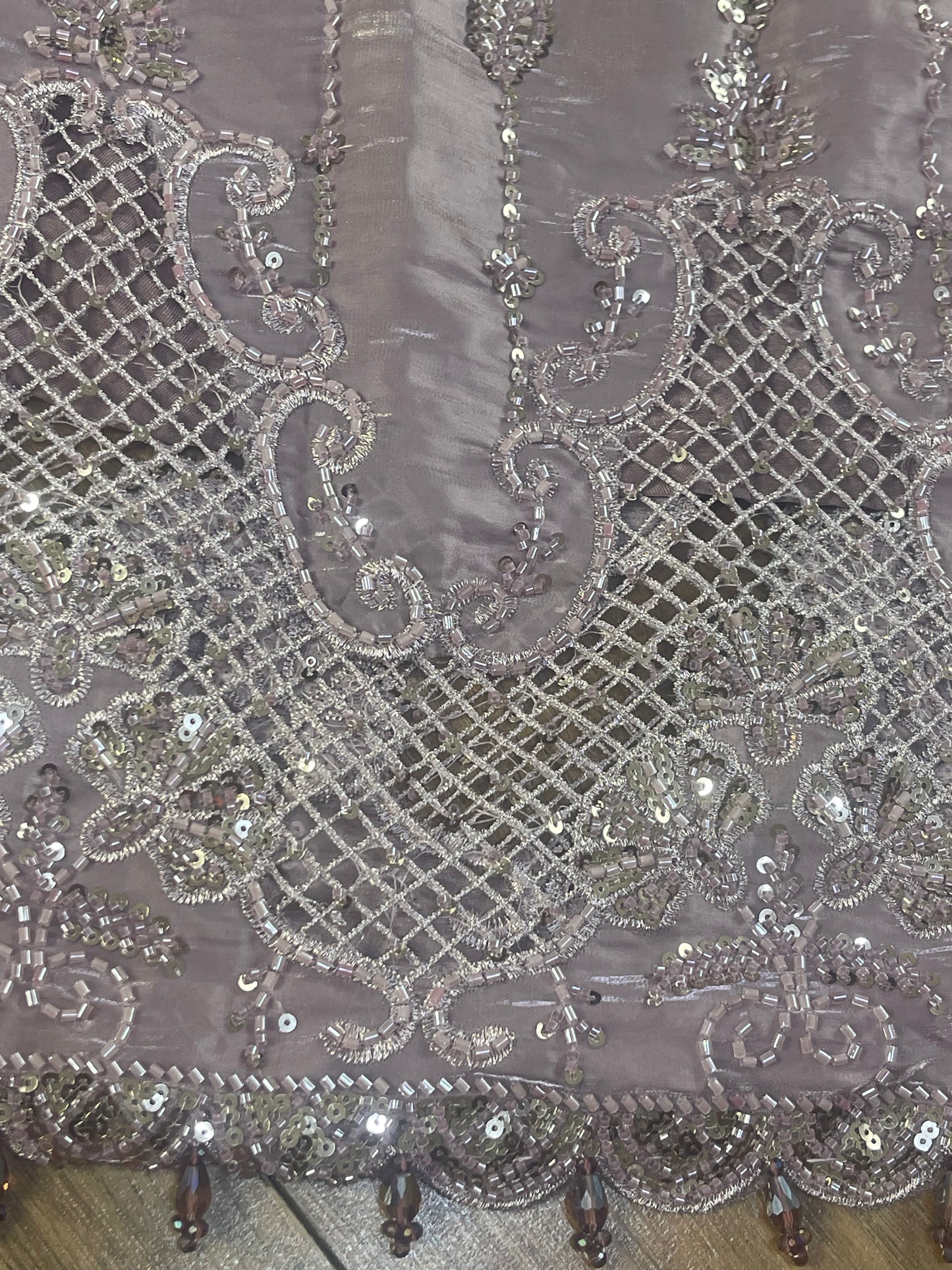 Tara - Korean Silk Cut Dana - Party Wear - CutWork - Pink - taara