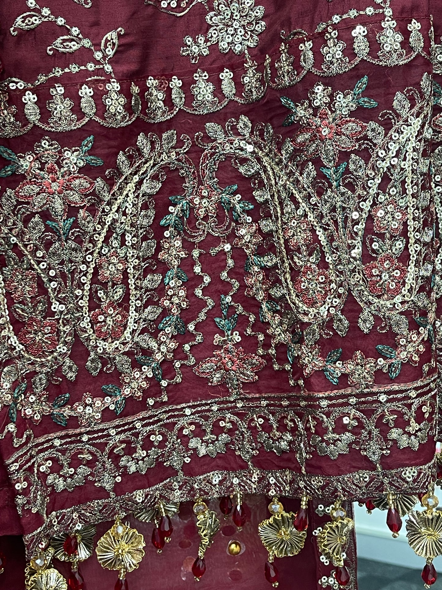 “Dulhan” Maria B Inspired - Maroon Garara - R