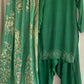Mannat - Farshi Shalwar - Green - Hand painted Dupatta