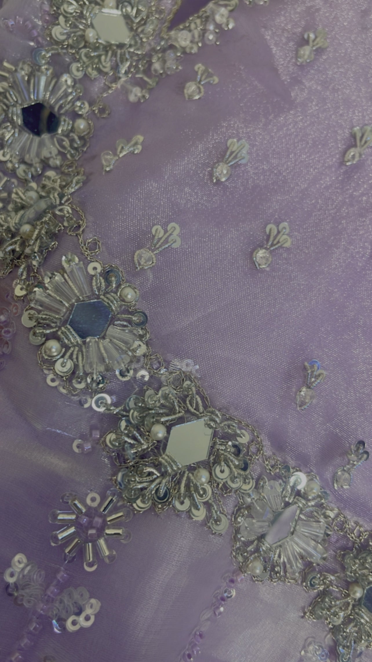 Ronaq- Korean Silk Cut Dana - Party Wear - Lilac
