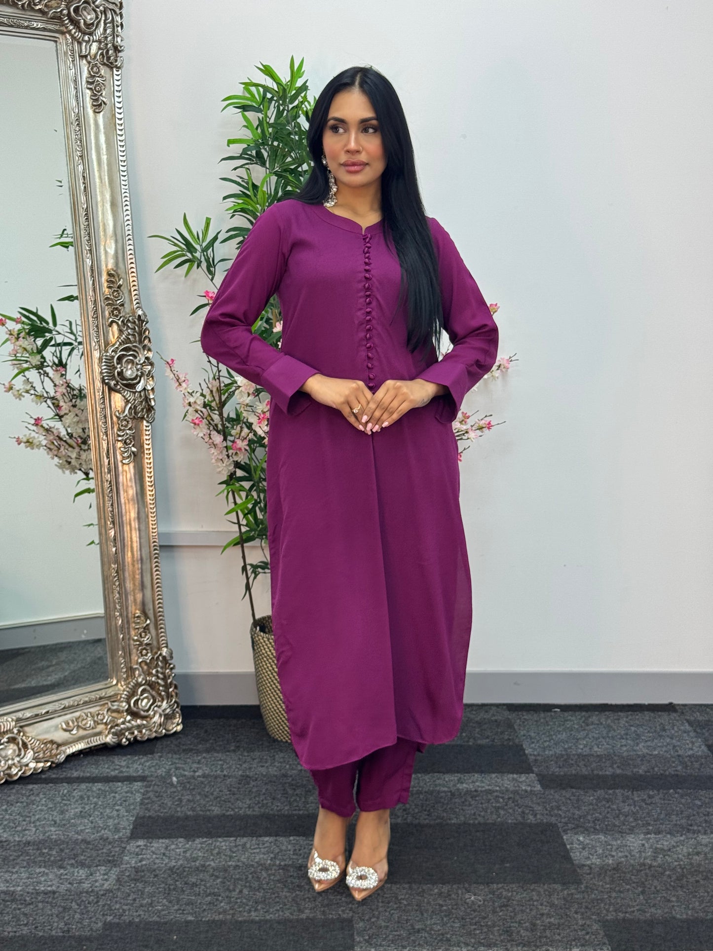 Basic Karandi - Winter Co-Ord - Magenta