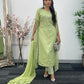 Green - Floor Length Sleeves - Chiffon Outfit - T
