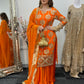 Kiran - Sheesha Sharara - Orange - Mehndi outfit - Party wear- AF