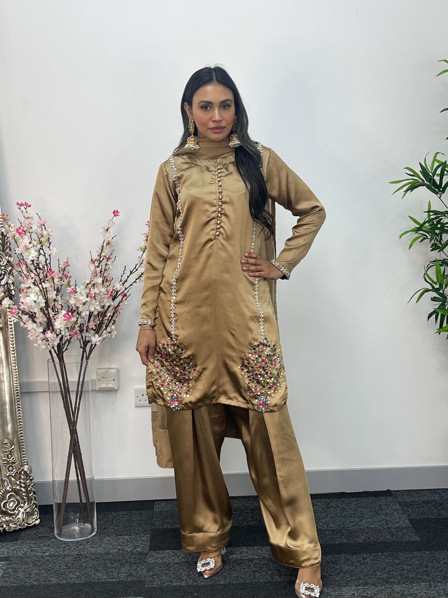 Morni - Farshi shalwar - Coffee - Black - Farshe -