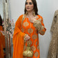 Kiran - Sheesha Sharara - Orange - Mehndi outfit - Party wear- AF