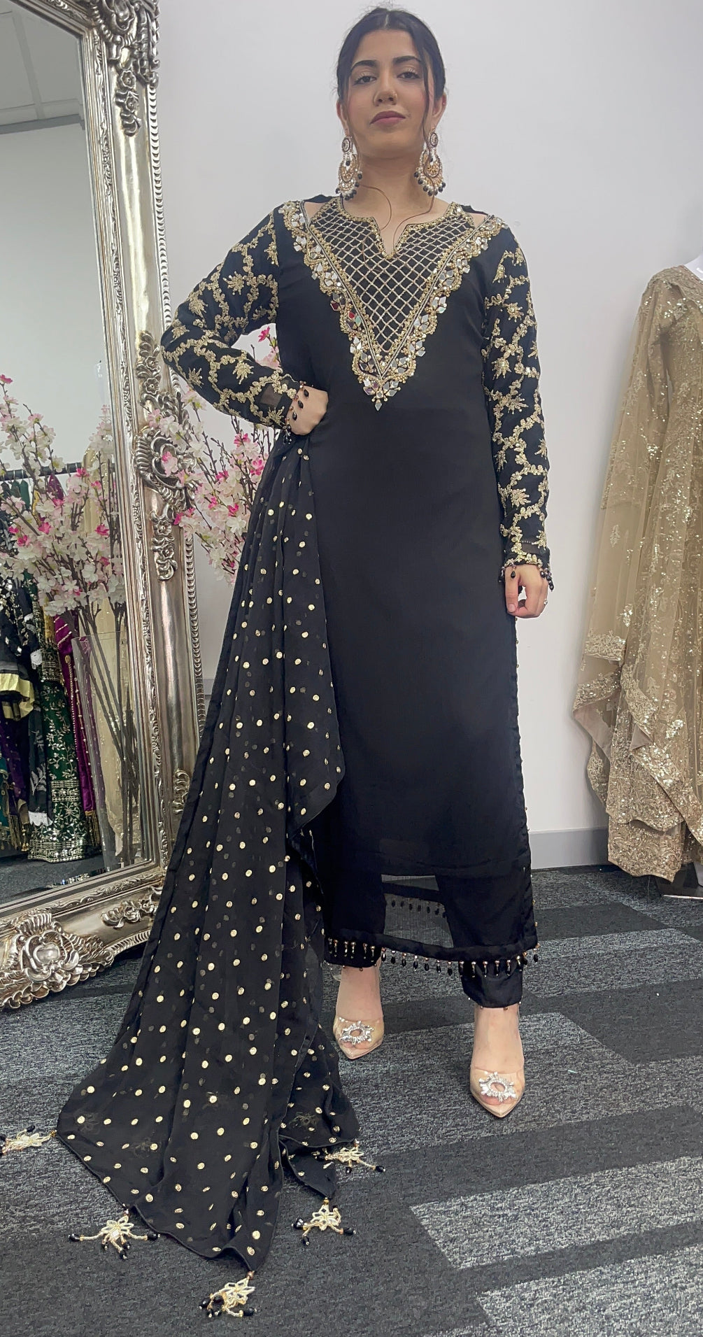 Afsana -  Hand Work - Party Wear - Black