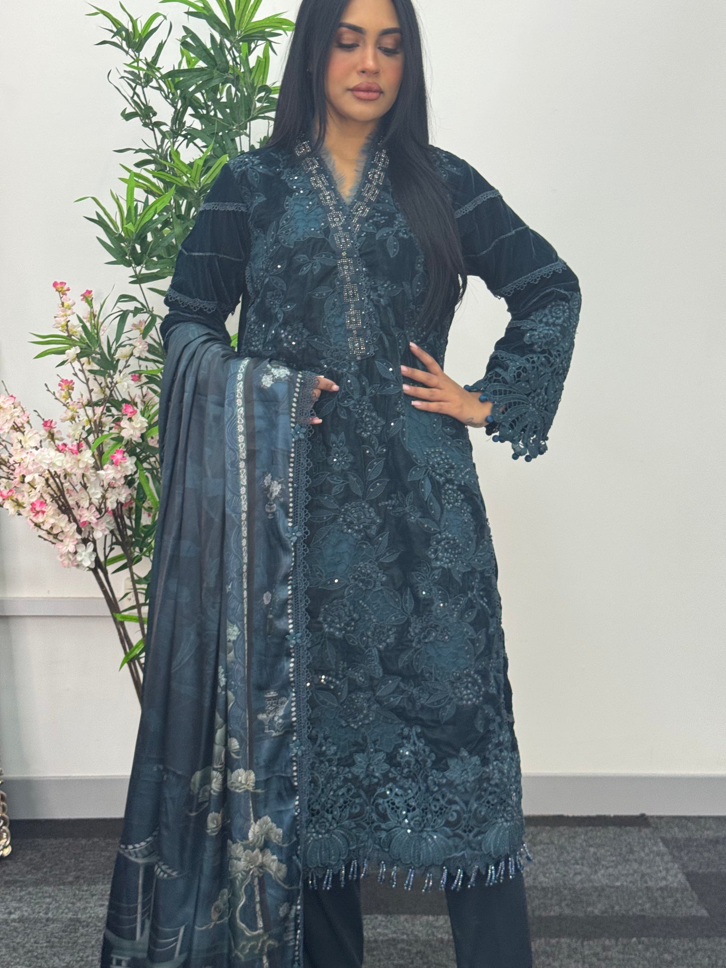 Maria B Luxury Velvet - Teal
