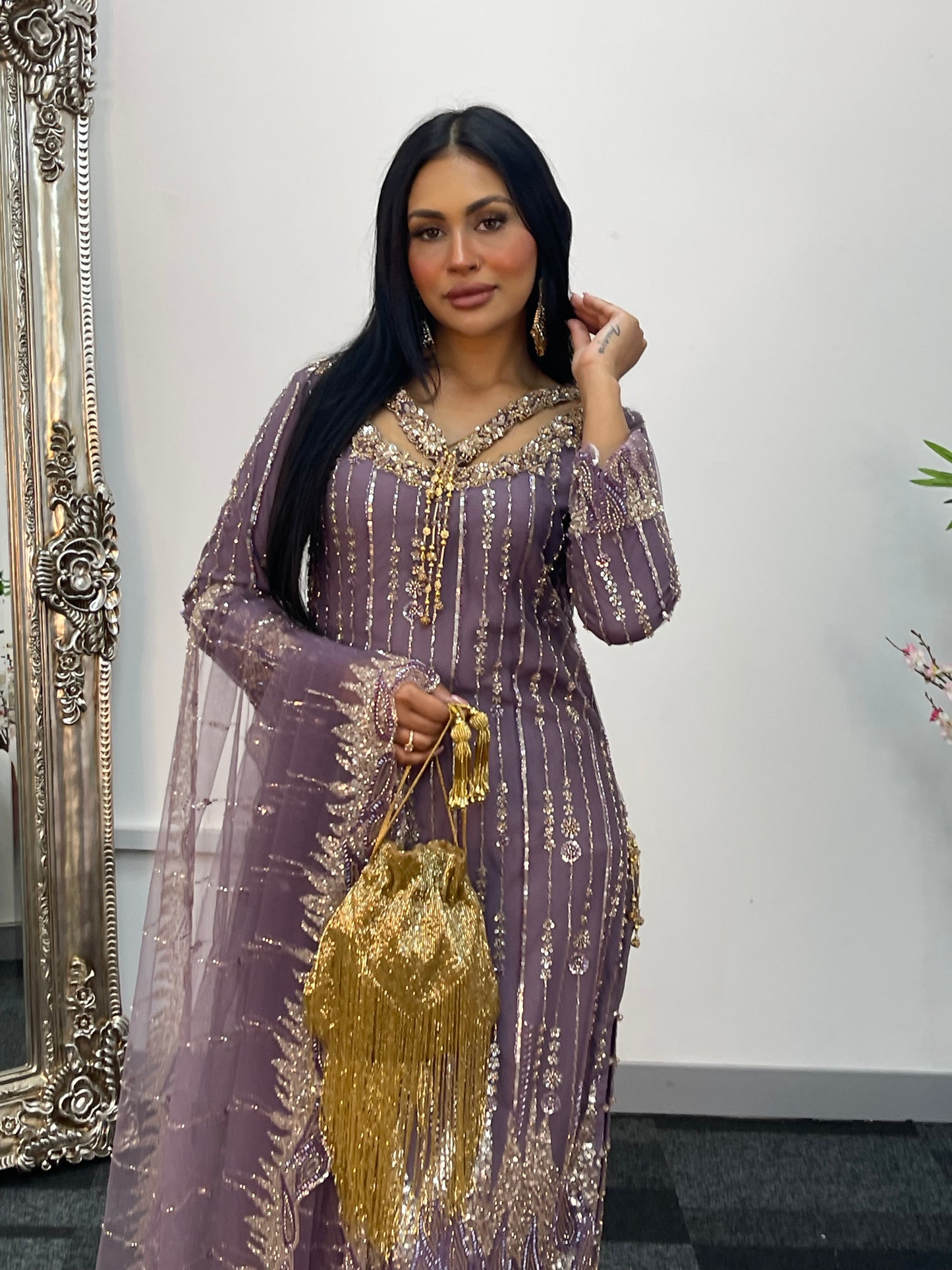 Payal - Cutdana Net - Lilac purple - G