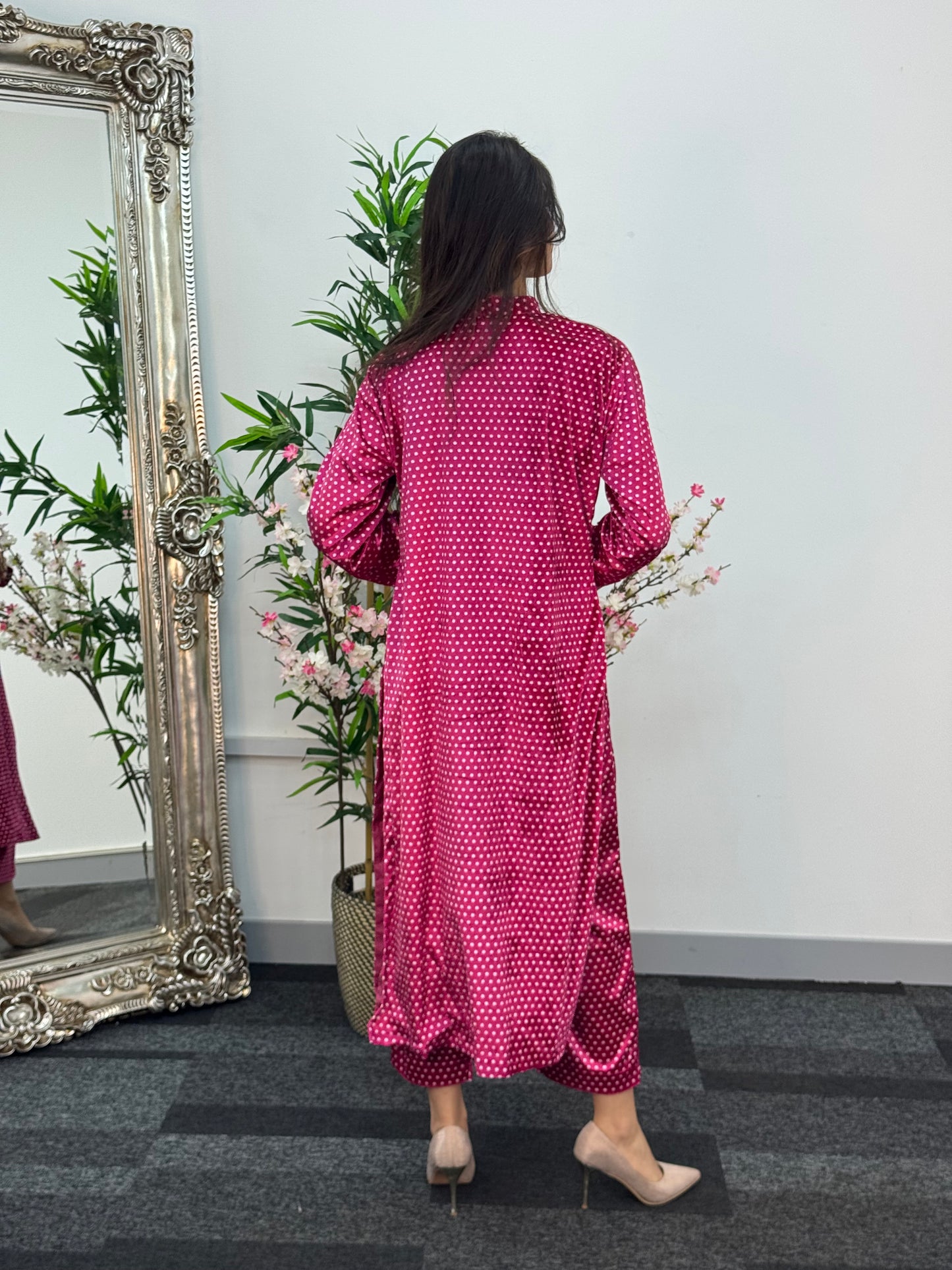 Polka Dots - Red - Shaneel Velvet