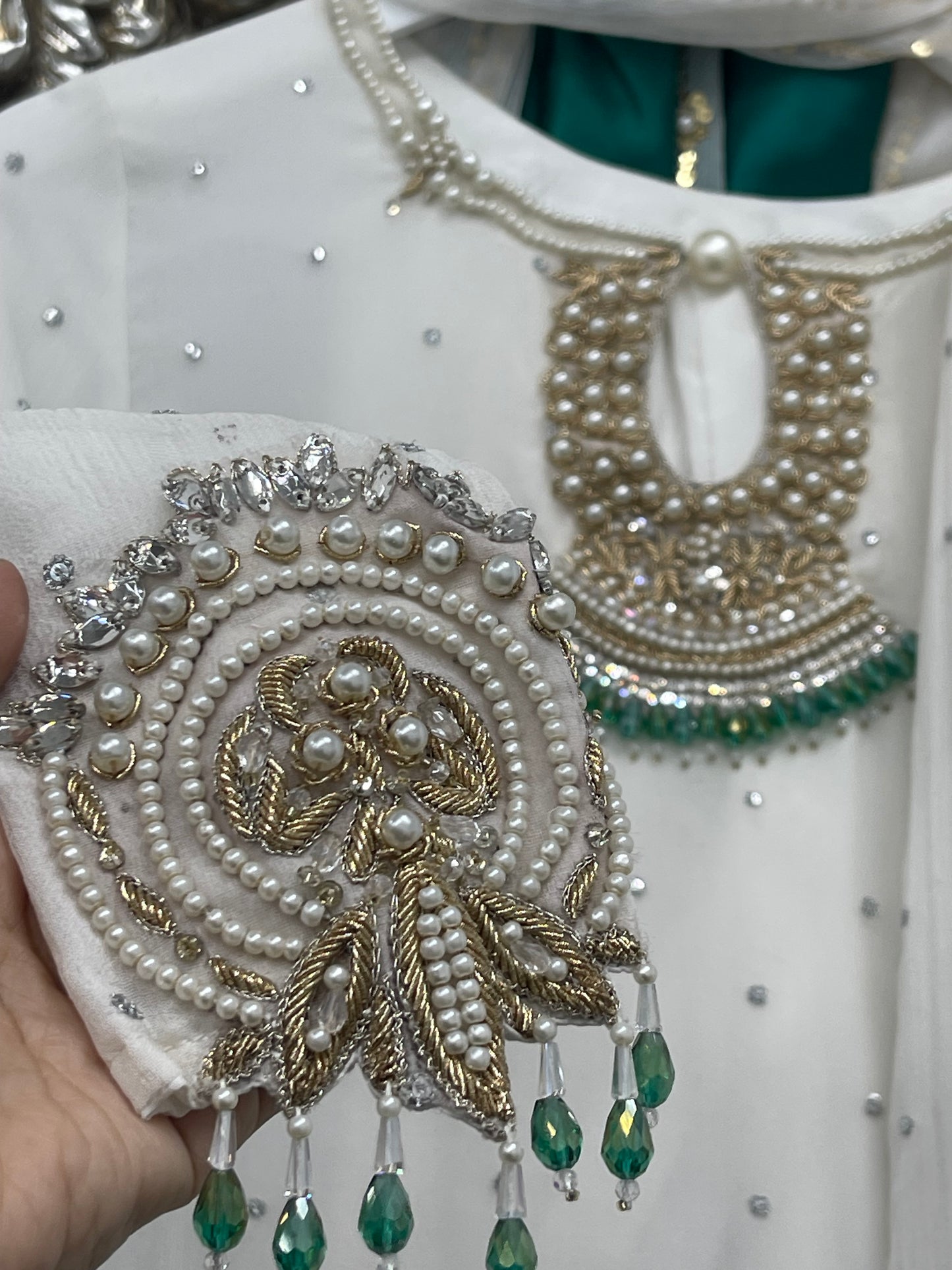 Laila - Chiffon Party Wear - Red - Green - Wedding Dress - T