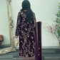 “Makhmal” Plum Velvet Cutdana - Party Wedding Outfit - AA