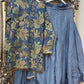 Phoolwari - Armani Silk - Blue