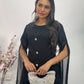 Black - Floor Length Sleeves - Chiffon Outfit - T