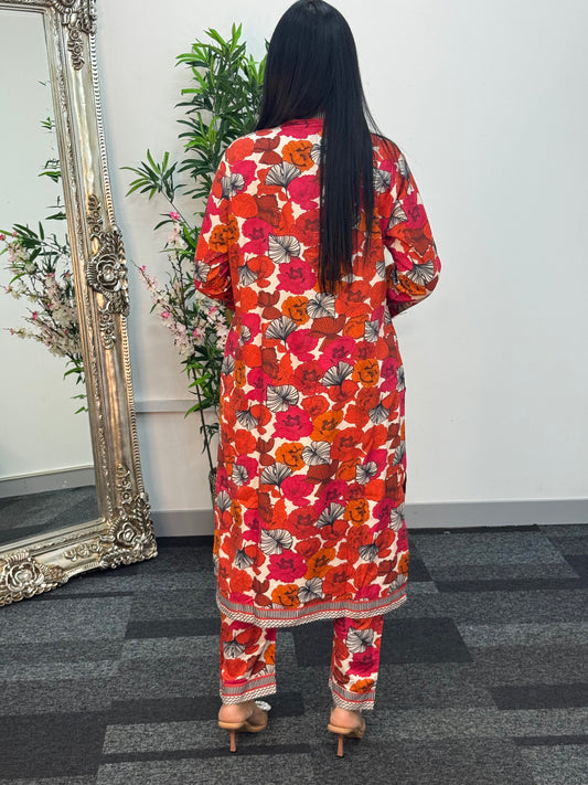 Daily Wear - 2 PC Printed Linen - Floral