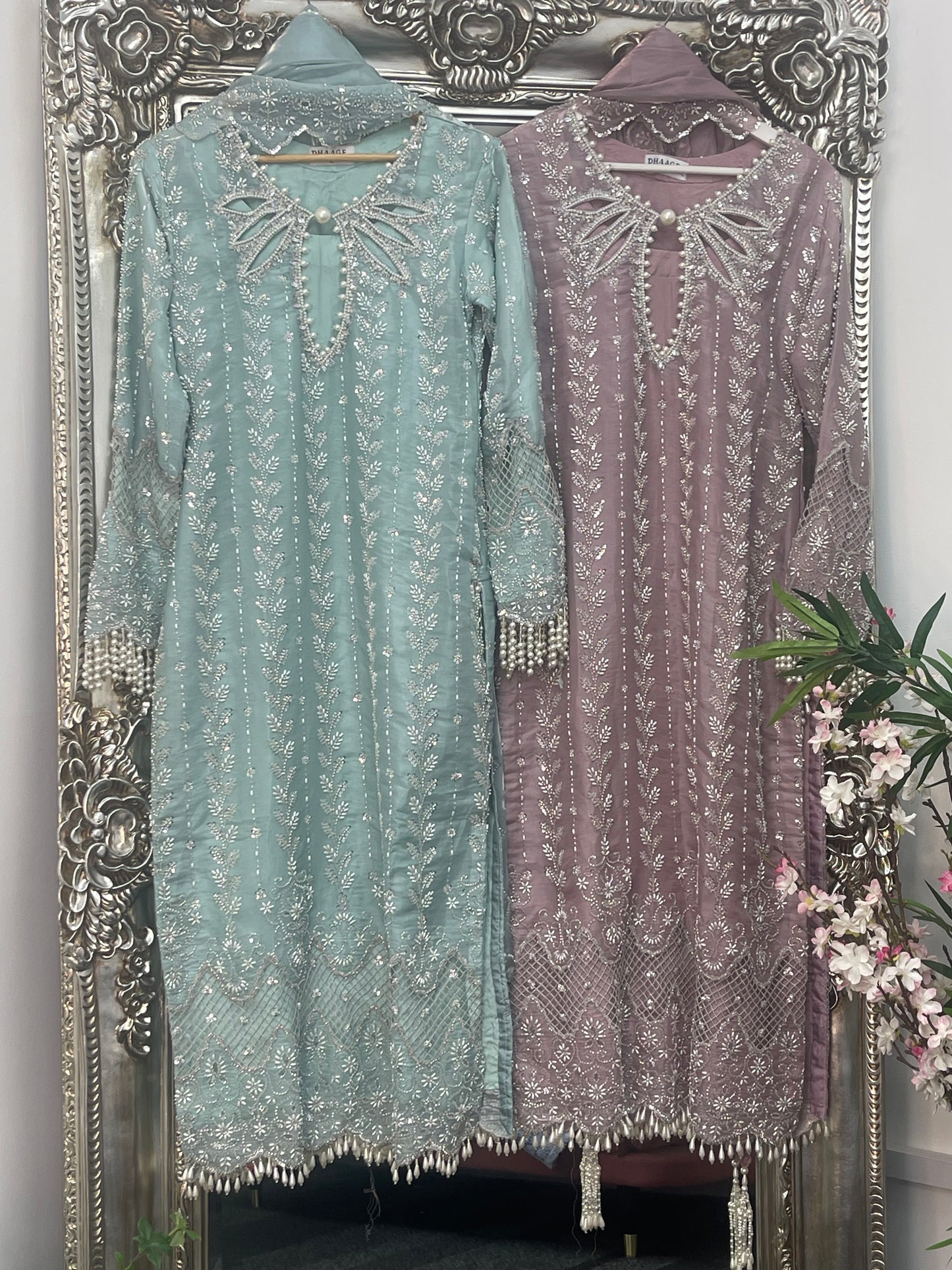 Choori - Cutdana Net - Pink - mint - K