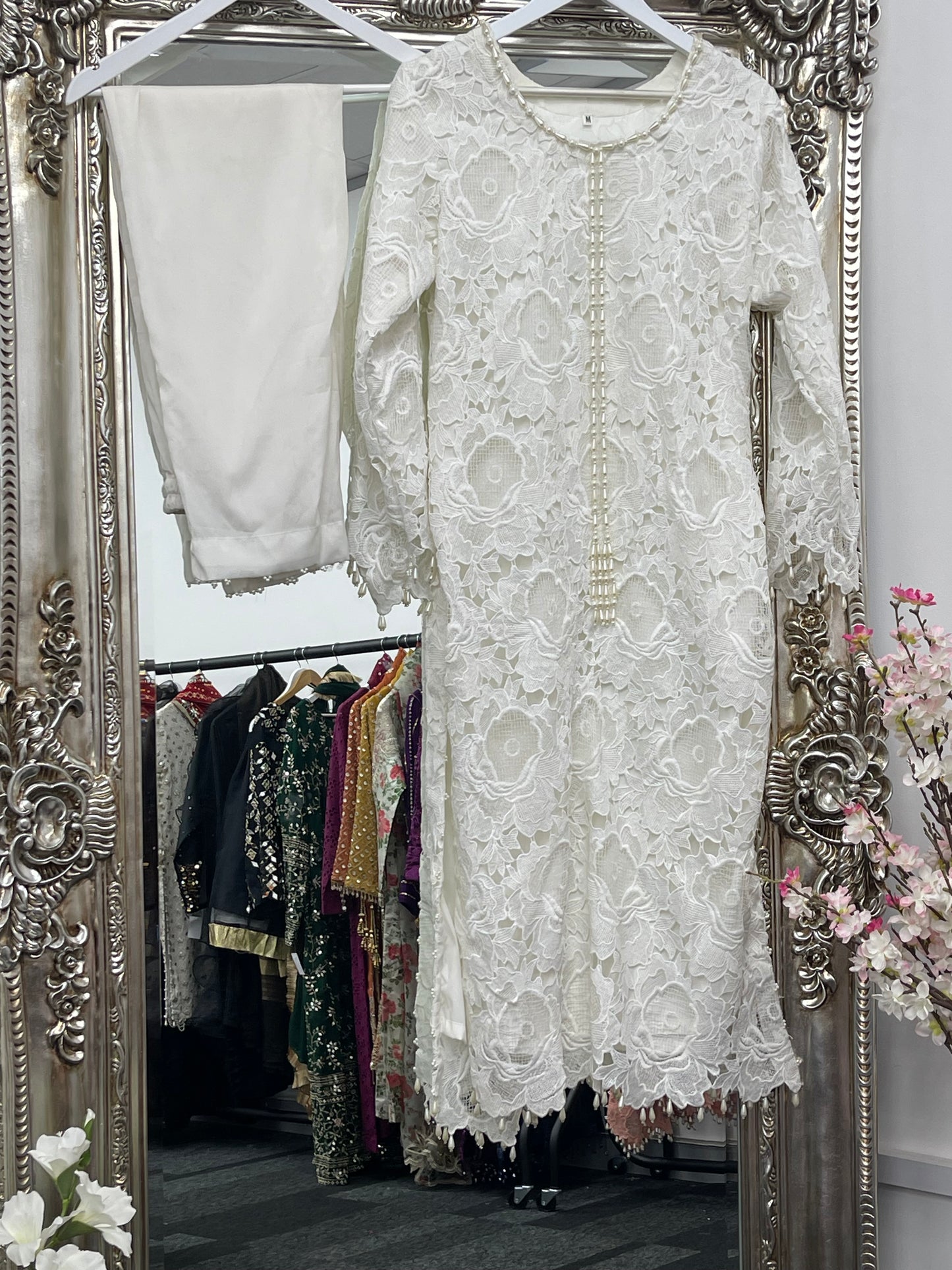 Lacy Crochet - diya - white - dia