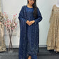 Tara - Korean Silk Cut Dana - Party Wear - CutWork - Navy Blue - taara