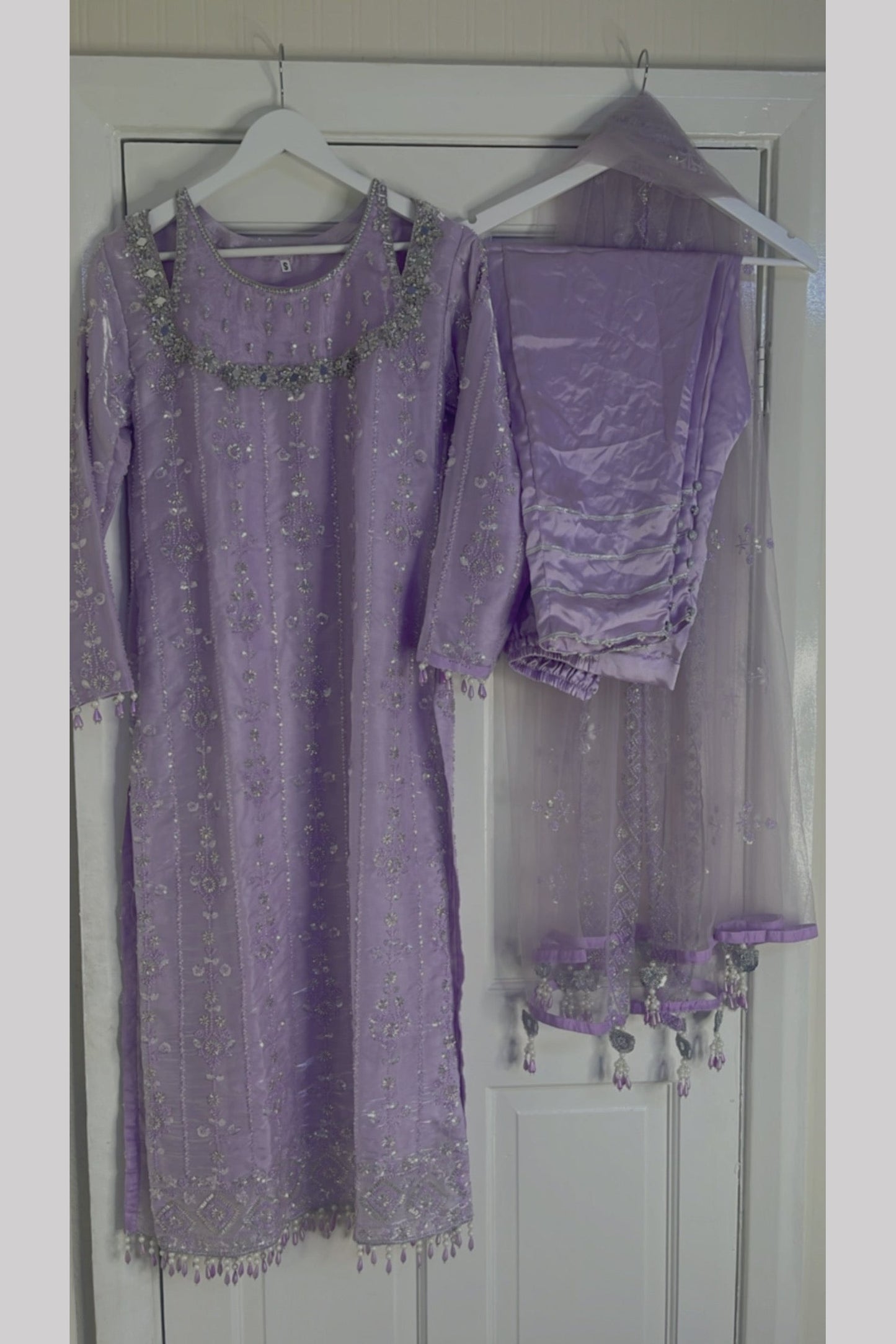Ronaq- Korean Silk Cut Dana - Party Wear - Lilac