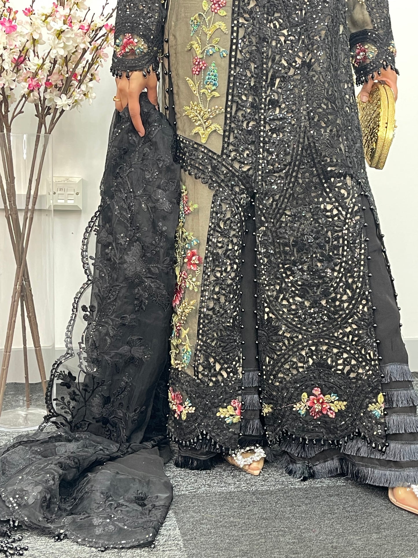 Nagin - Maria B Inspired Embroidered - Black - R