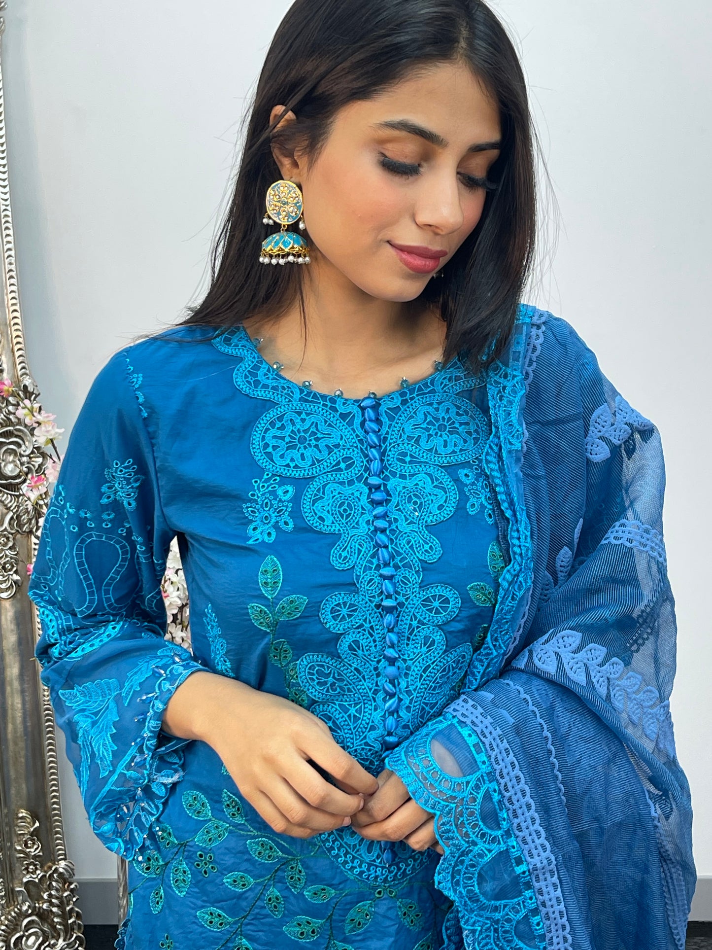 Maria B Inspired - Luxury Lawn 25 - Blue