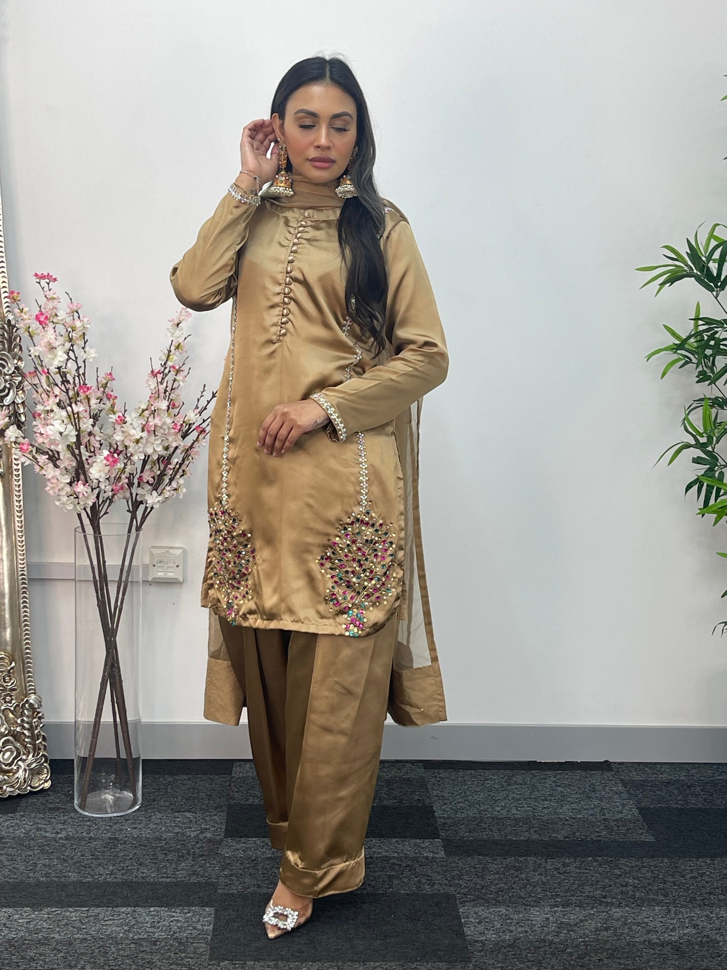 Morni - Farshi shalwar - Coffee - Black - Farshe -