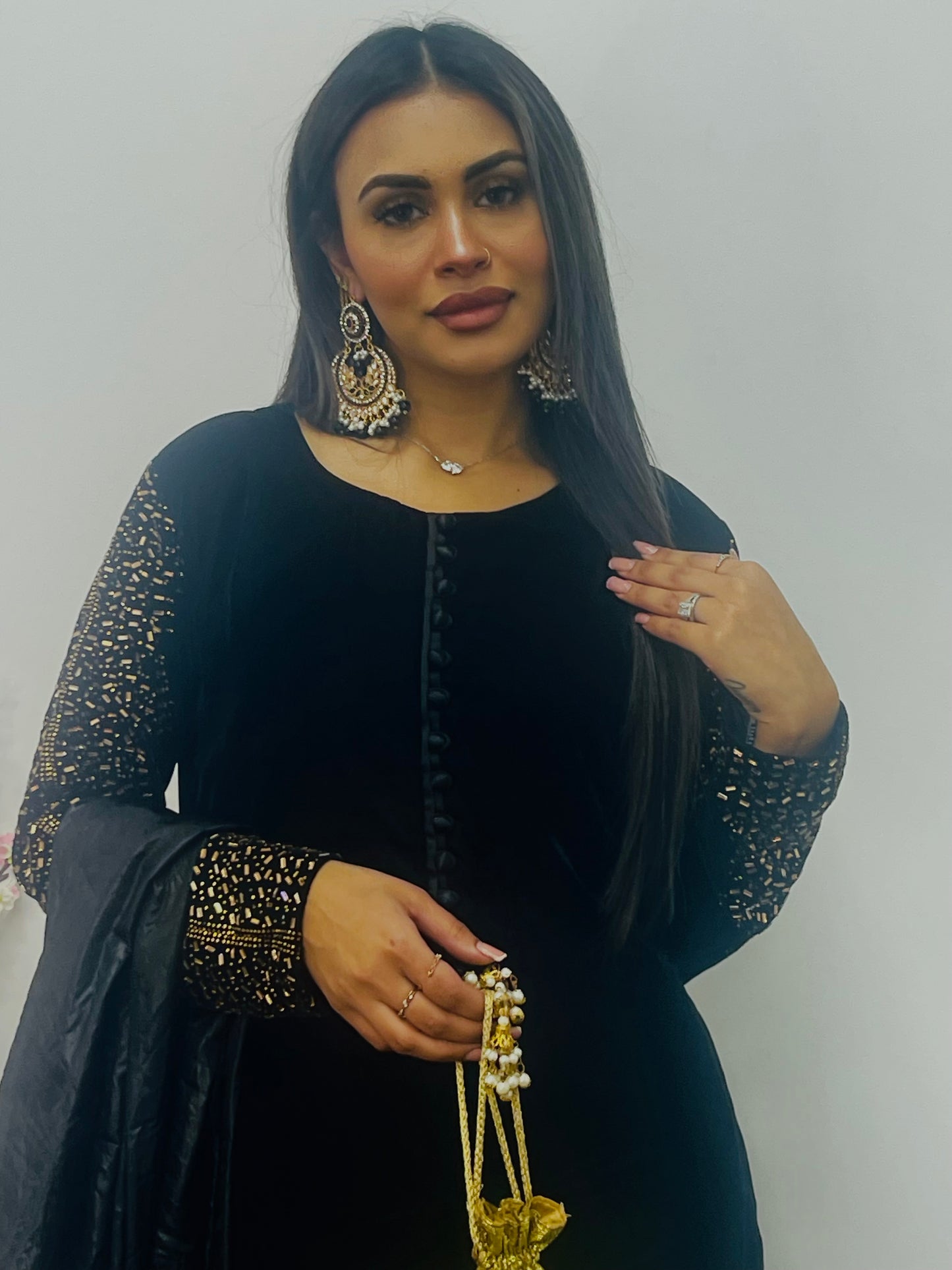 Swarovski Velvet- 3 pc - Winter Collection - Black -AA