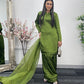 Saba - Farshi Shalwar - olive green - P