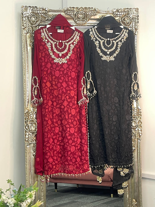 Zewar - Black - Maroon - B