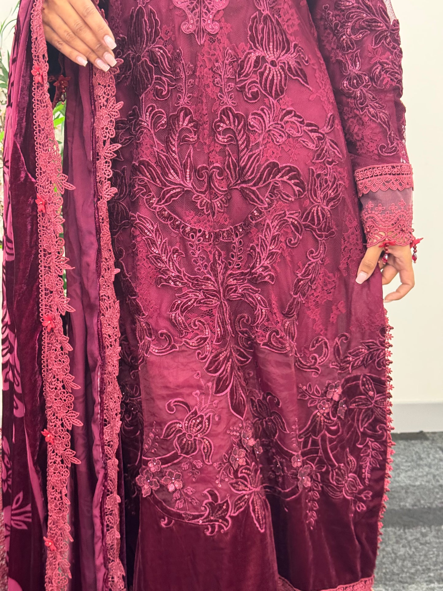 Maria B Luxury Velvet - Maroon