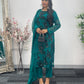 “Tooba” Green Chiffon Sitari - W