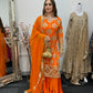 Kiran - Sheesha Sharara - Orange - Mehndi outfit - Party wear- AF