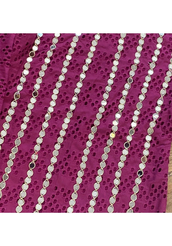 Magenta Crush - Chikankaari Mirror -