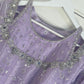 Ronaq- Korean Silk Cut Dana - Party Wear - Lilac